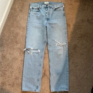 Agolde Light Blue Distressed Women 90’s Jeans